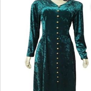 Vintage 90s whimsigoth Velvet Button Detail Lace Up Back dress